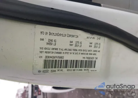 2007 Dodge Charger z USA, uszkodzony, nr VIN 2B3KA43G07H760863